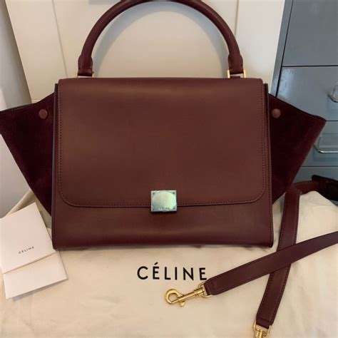 Trapèze leather crossbody bag Celine Black in Leather 